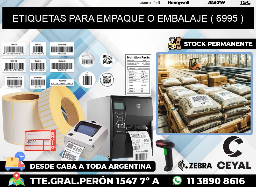 ETIQUETAS PARA EMPAQUE O EMBALAJE ( 6995 )