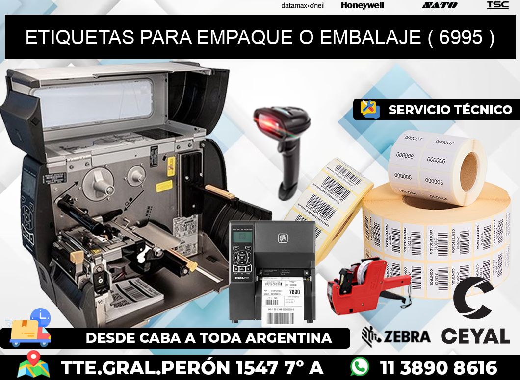 ETIQUETAS PARA EMPAQUE O EMBALAJE ( 6995 )
