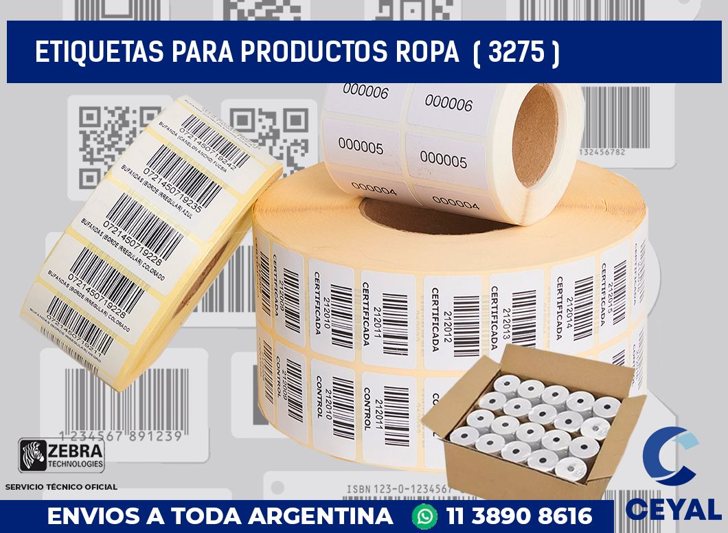 ETIQUETAS PARA PRODUCTOS ROPA  ( 3275 )