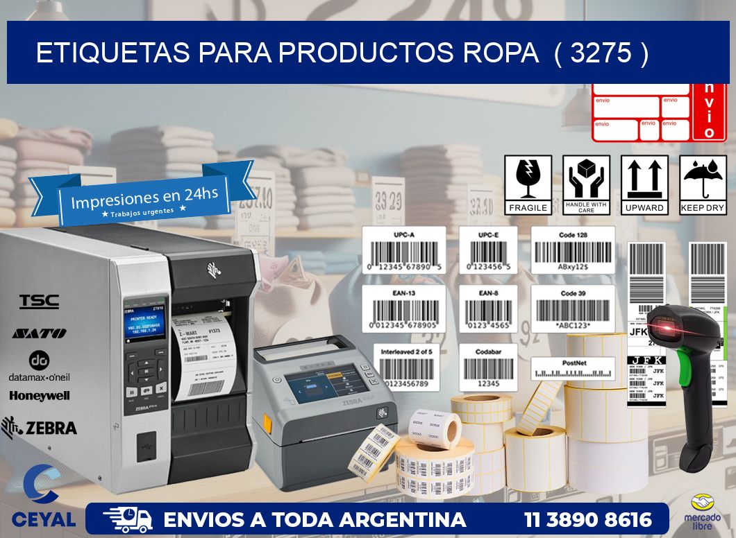 ETIQUETAS PARA PRODUCTOS ROPA  ( 3275 )