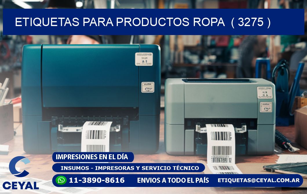 ETIQUETAS PARA PRODUCTOS ROPA  ( 3275 )
