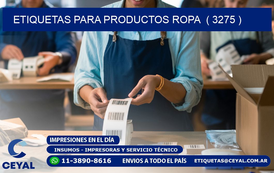 ETIQUETAS PARA PRODUCTOS ROPA  ( 3275 )