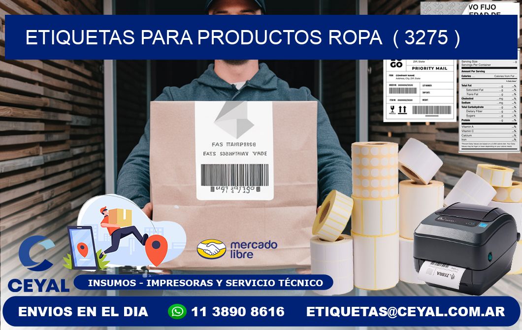 ETIQUETAS PARA PRODUCTOS ROPA  ( 3275 )