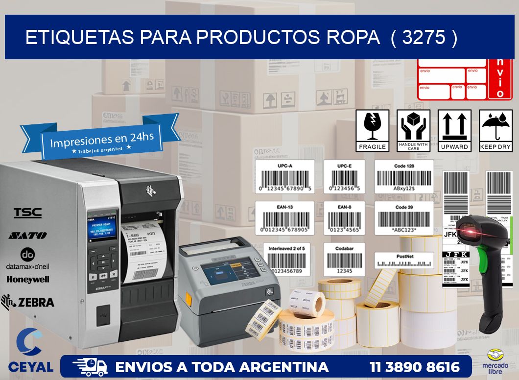 ETIQUETAS PARA PRODUCTOS ROPA  ( 3275 )