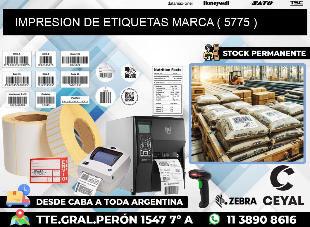 IMPRESION DE ETIQUETAS MARCA ( 5775 )