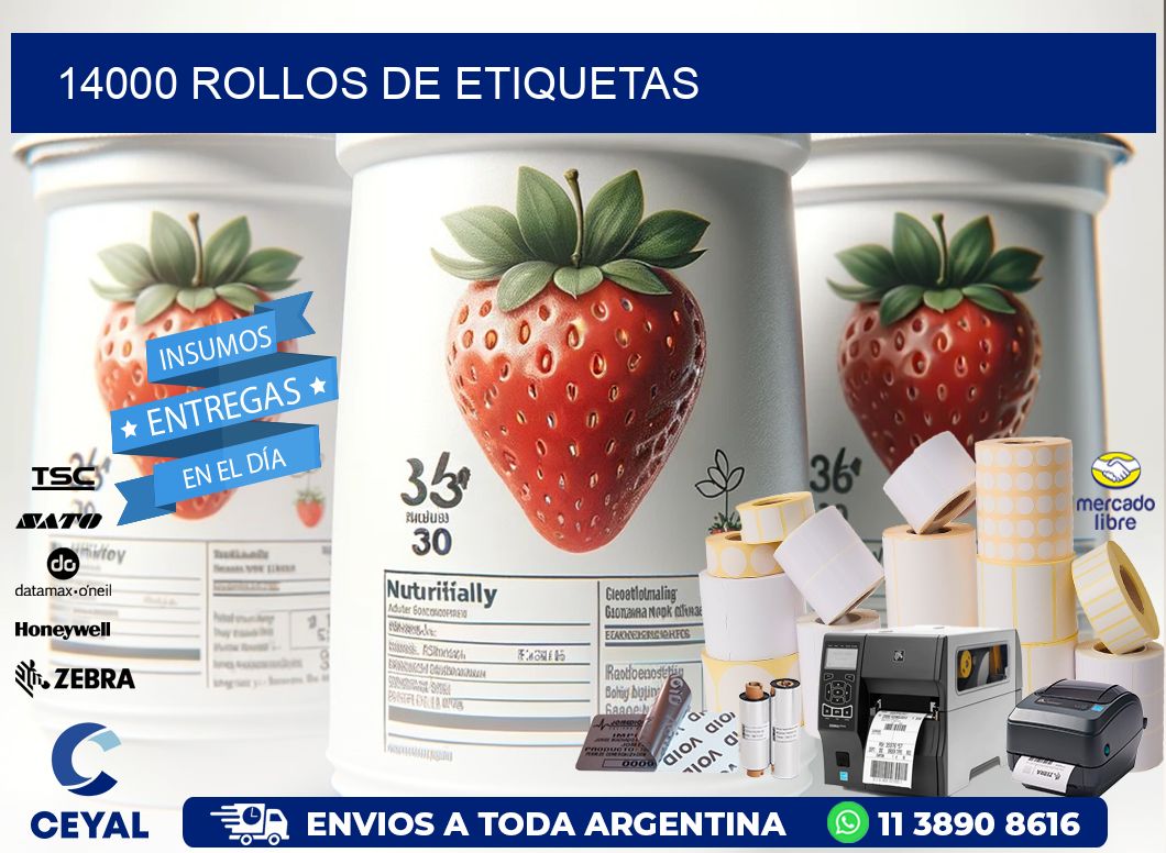 14000 ROLLOS DE ETIQUETAS