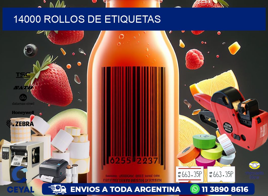 14000 ROLLOS DE ETIQUETAS