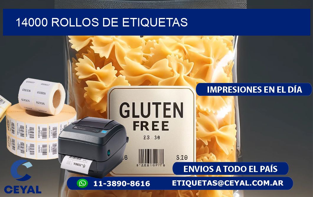 14000 ROLLOS DE ETIQUETAS