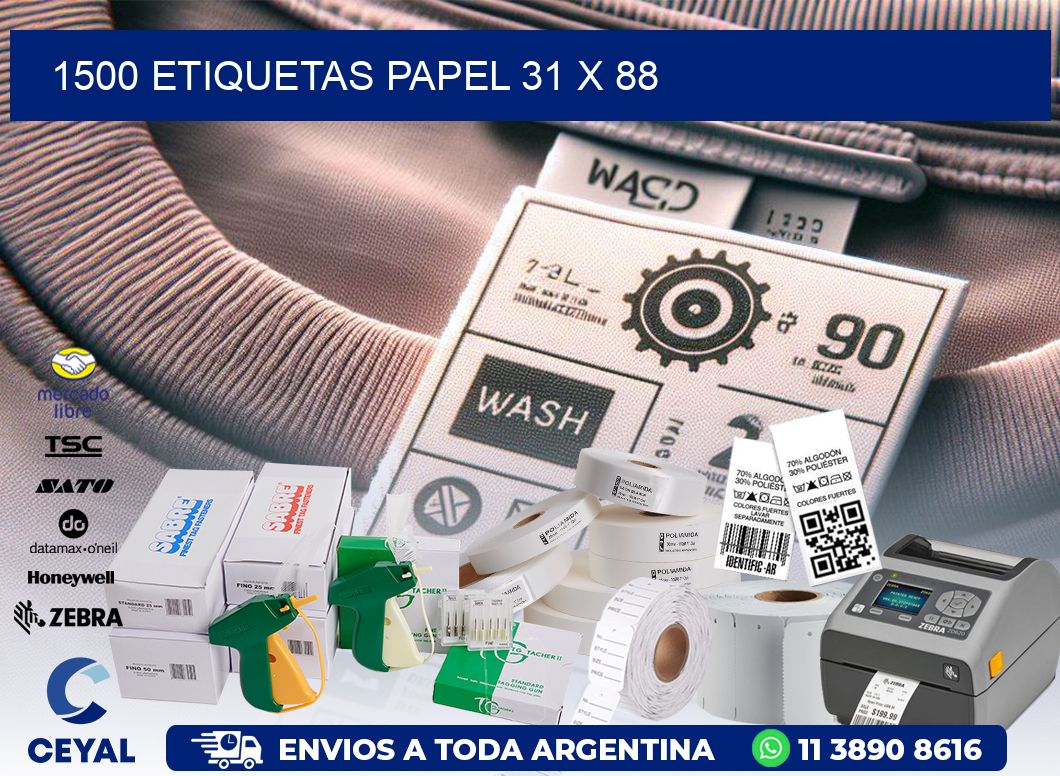 1500 ETIQUETAS PAPEL 31 x 88