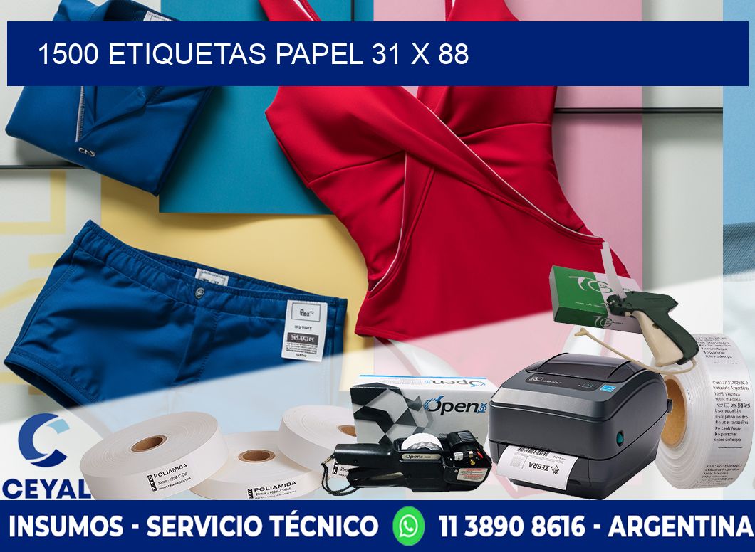 1500 ETIQUETAS PAPEL 31 x 88