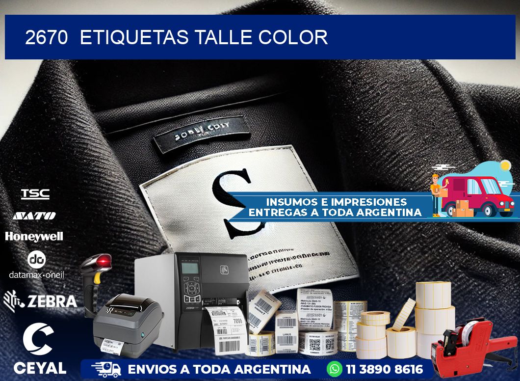 2670  ETIQUETAS TALLE COLOR