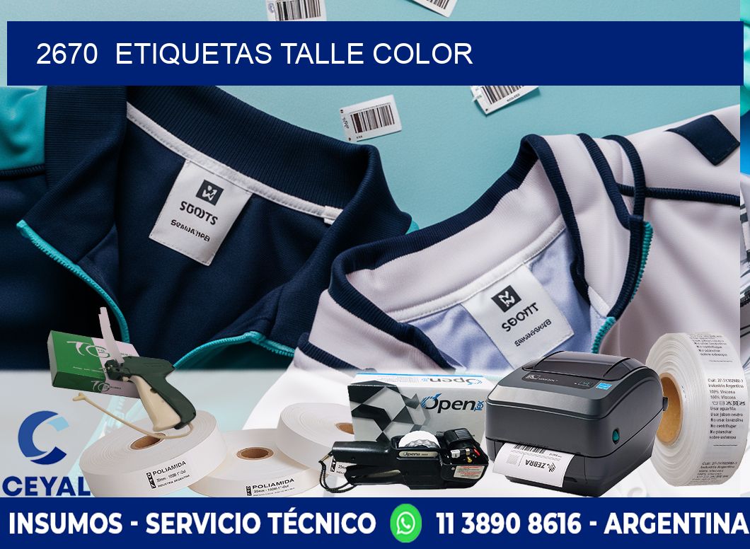 2670  ETIQUETAS TALLE COLOR