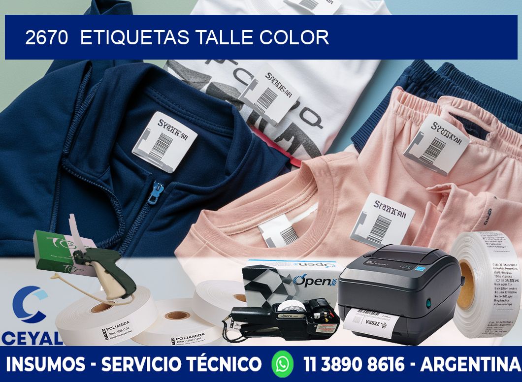 2670  ETIQUETAS TALLE COLOR