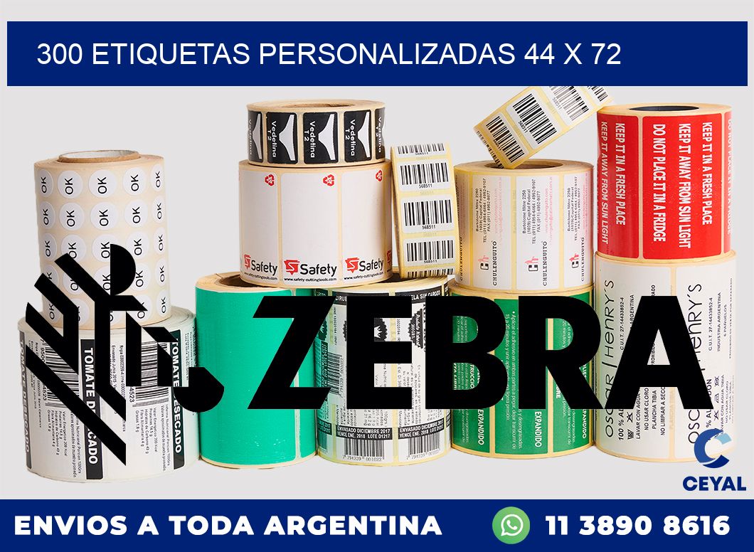 300 ETIQUETAS PERSONALIZADAS 44 x 72