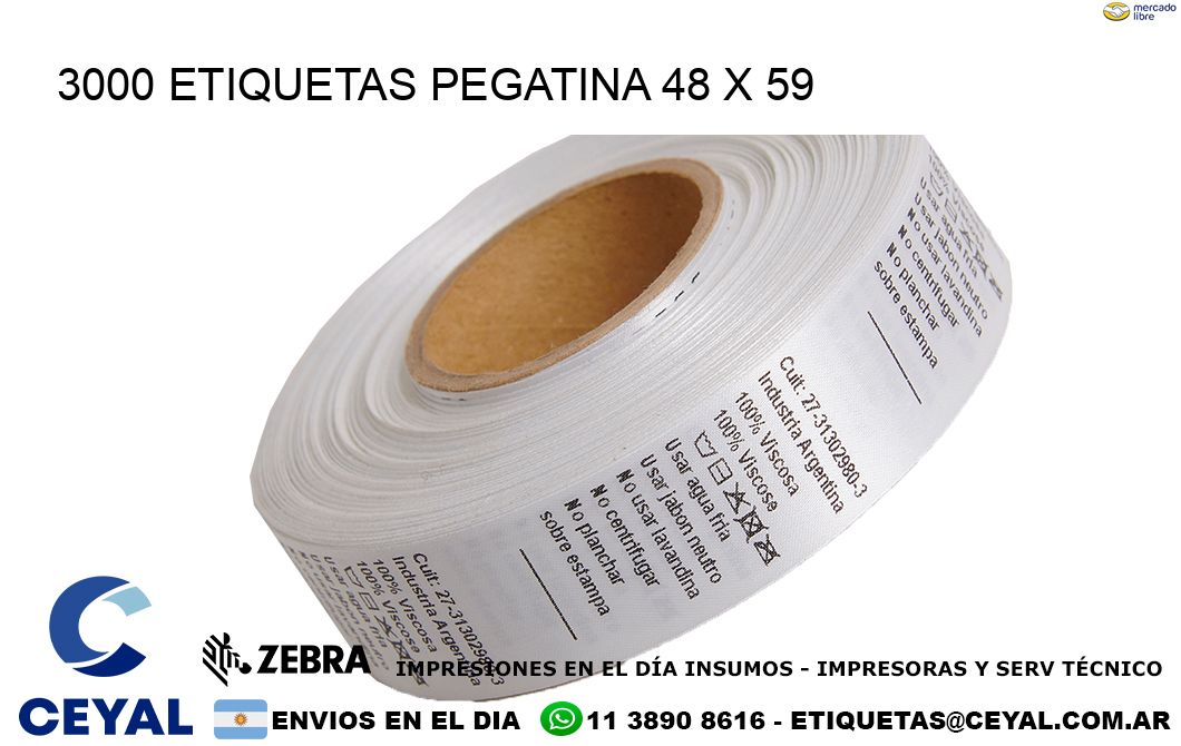 3000 ETIQUETAS PEGATINA 48 x 59