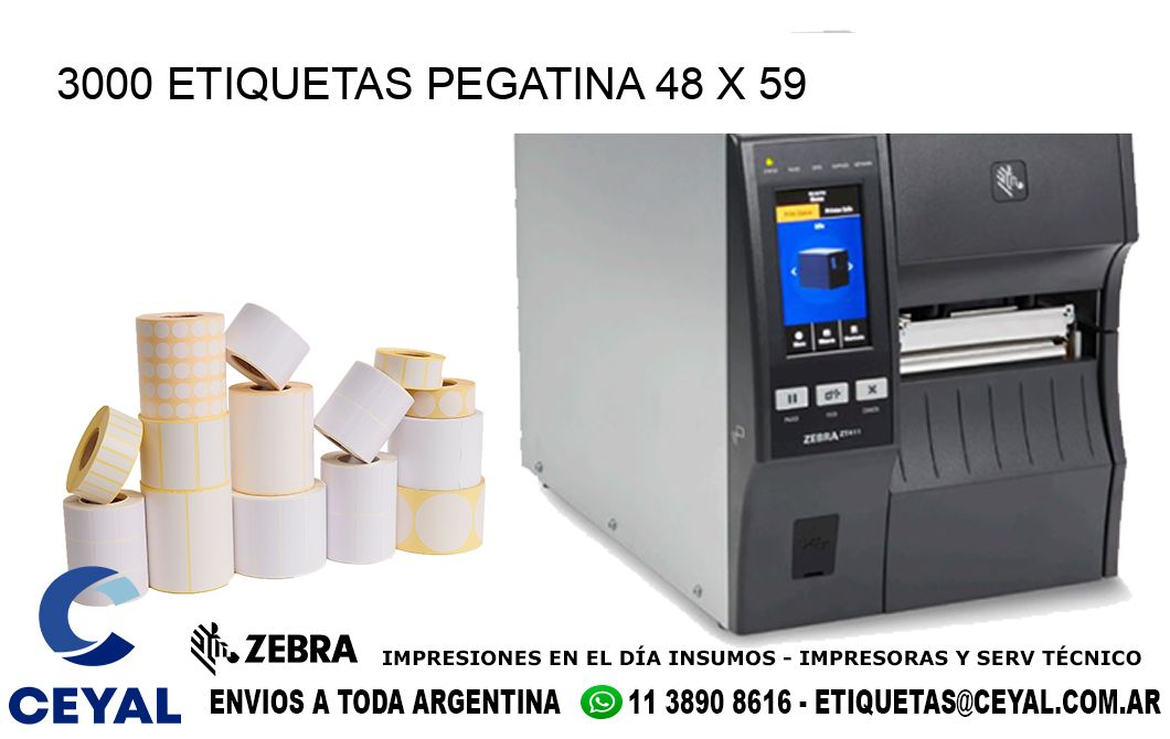 3000 ETIQUETAS PEGATINA 48 x 59