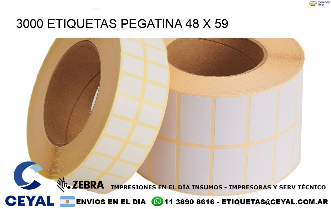 3000 ETIQUETAS PEGATINA 48 x 59