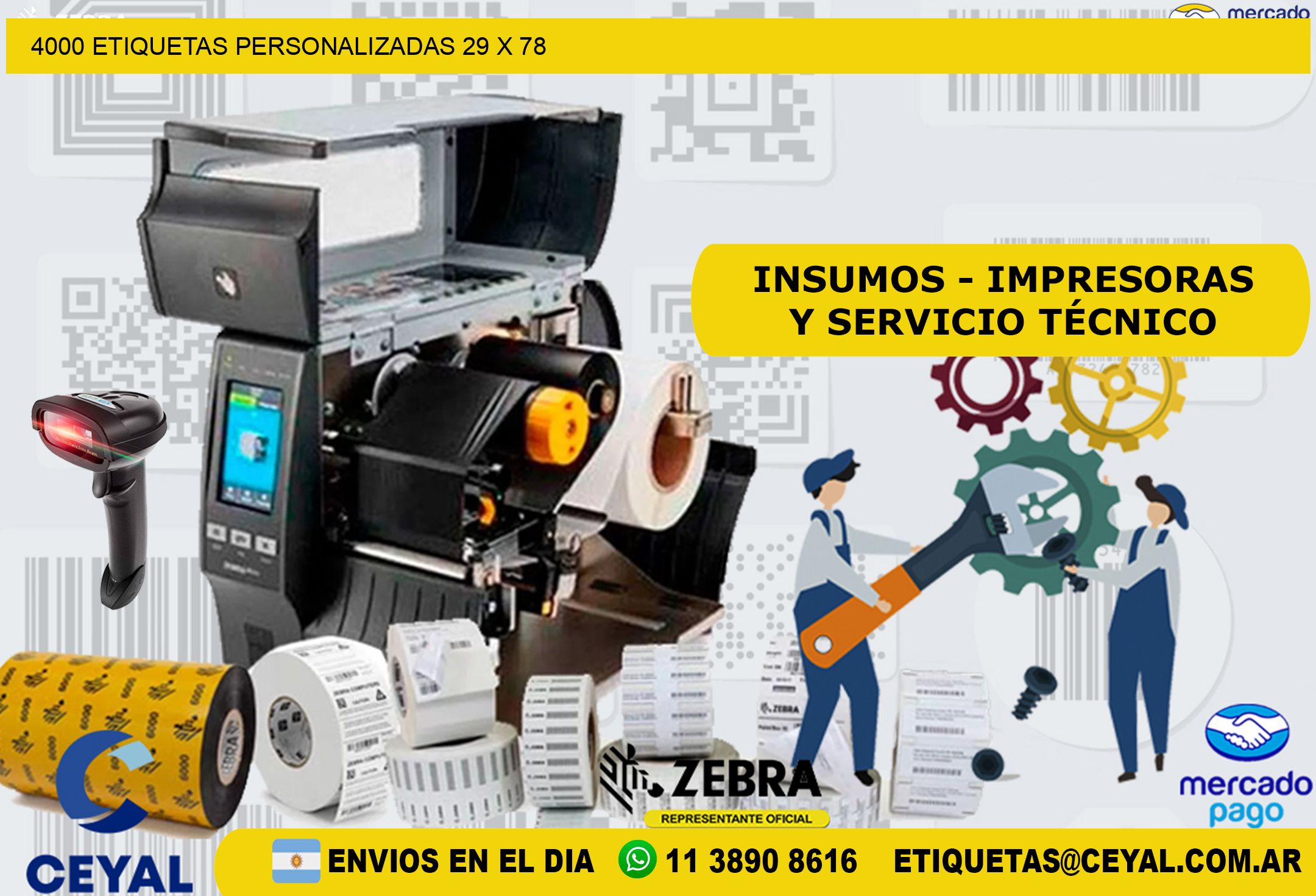 4000 ETIQUETAS PERSONALIZADAS 29 x 78