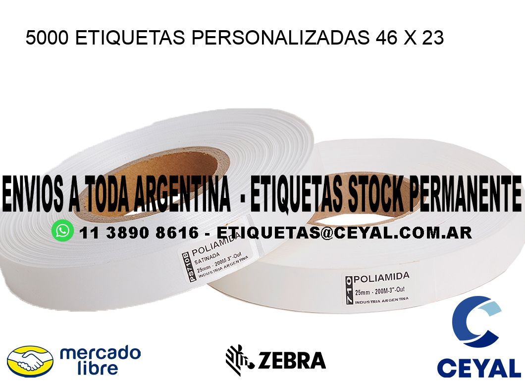 5000 ETIQUETAS PERSONALIZADAS 46 x 23