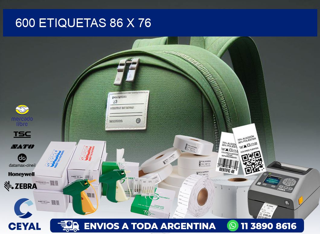 600 ETIQUETAS 86 x 76