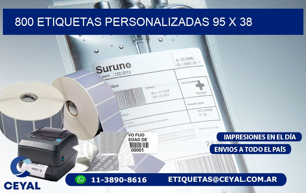 800 ETIQUETAS PERSONALIZADAS 95 x 38