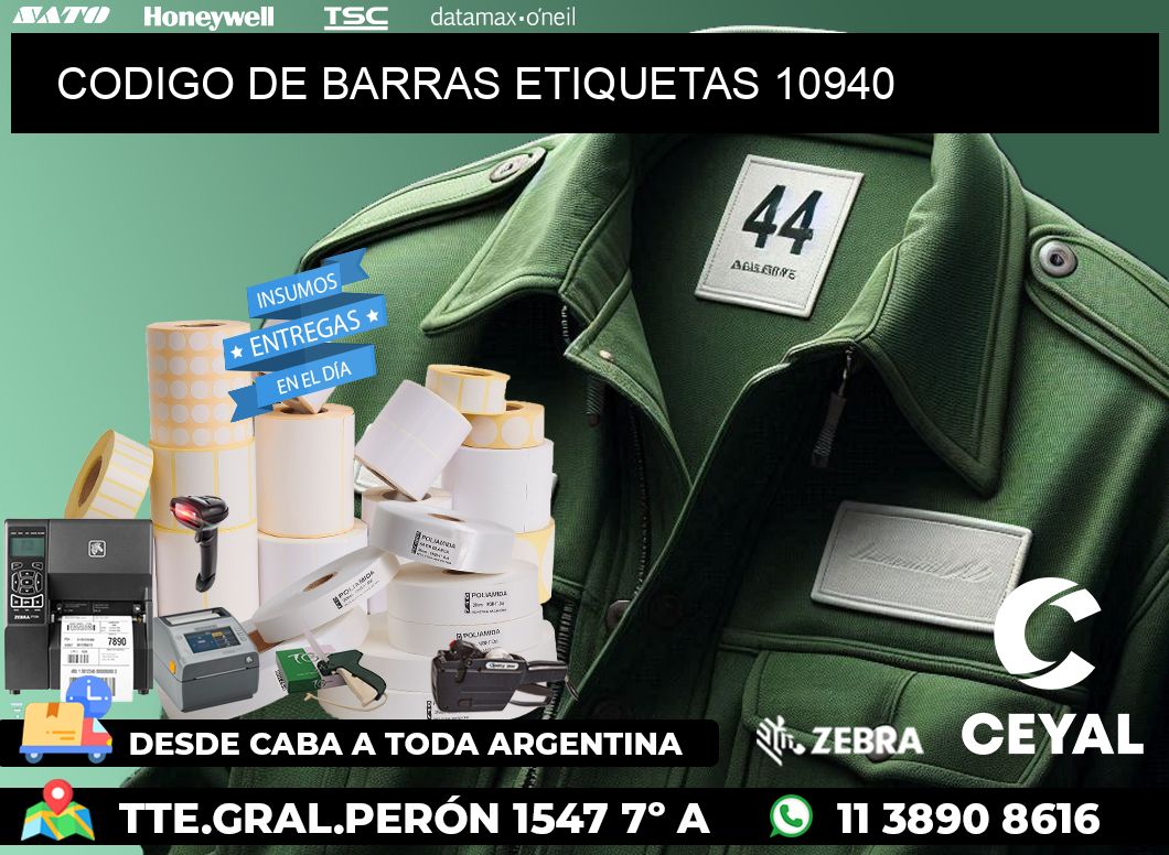 CODIGO DE BARRAS ETIQUETAS 10940