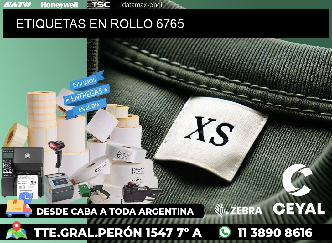ETIQUETAS EN ROLLO 6765