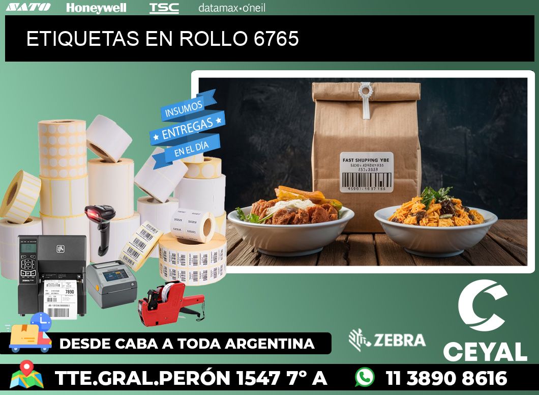 ETIQUETAS EN ROLLO 6765