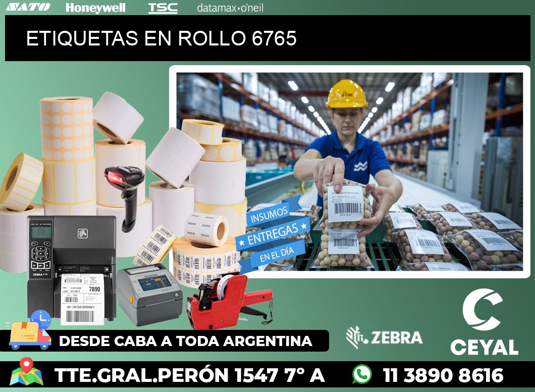ETIQUETAS EN ROLLO 6765