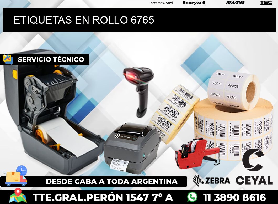 ETIQUETAS EN ROLLO 6765