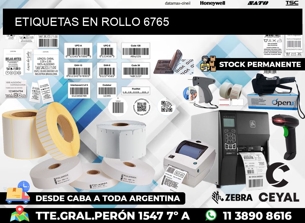 ETIQUETAS EN ROLLO 6765