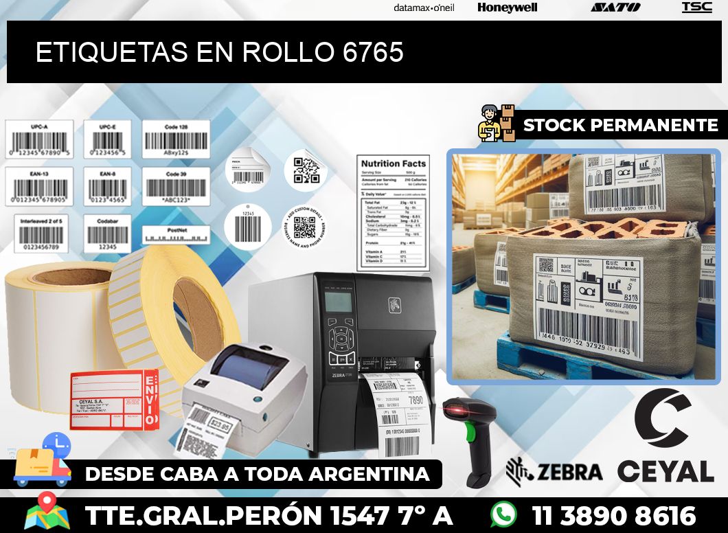 ETIQUETAS EN ROLLO 6765