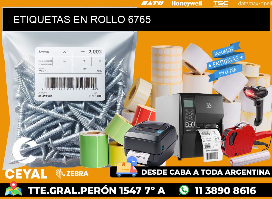 ETIQUETAS EN ROLLO 6765