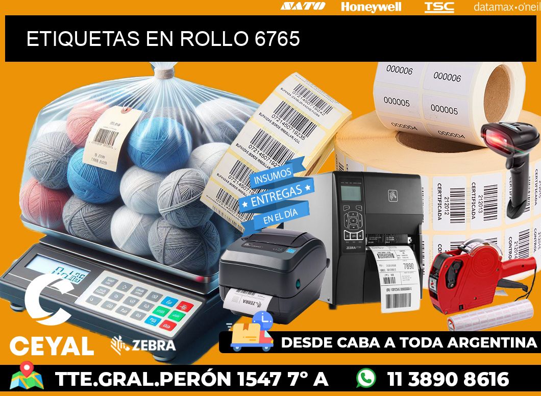 ETIQUETAS EN ROLLO 6765
