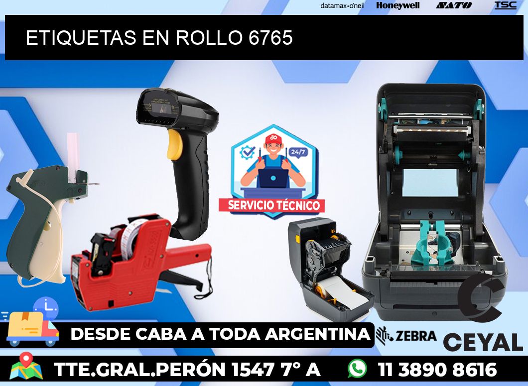 ETIQUETAS EN ROLLO 6765