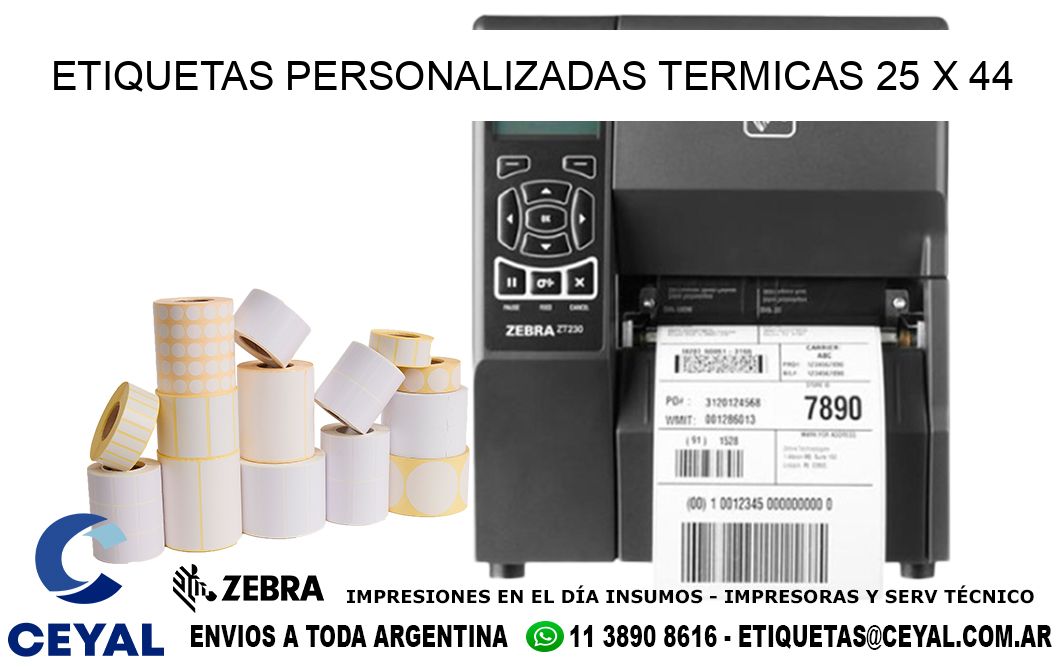 ETIQUETAS PERSONALIZADAS TERMICAS 25 x 44