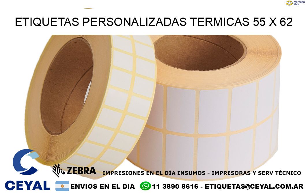 ETIQUETAS PERSONALIZADAS TERMICAS 55 x 62