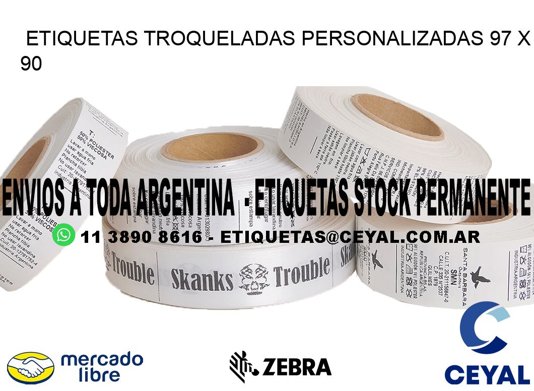 ETIQUETAS TROQUELADAS PERSONALIZADAS 97 x 90