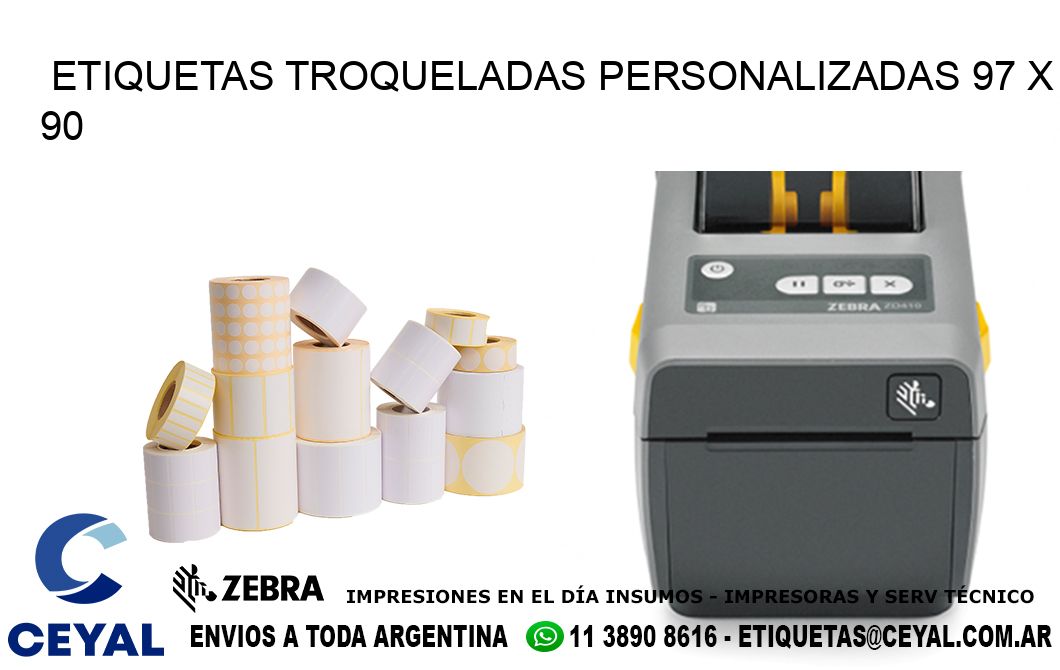 ETIQUETAS TROQUELADAS PERSONALIZADAS 97 x 90
