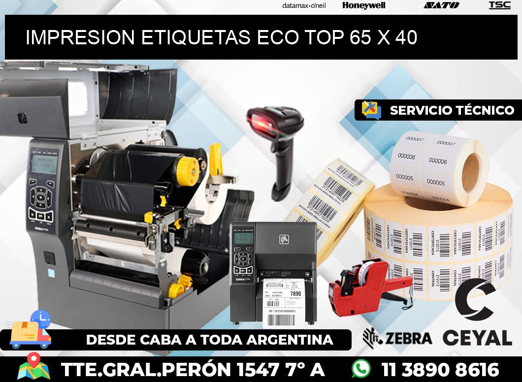 IMPRESION ETIQUETAS ECO TOP 65 x 40