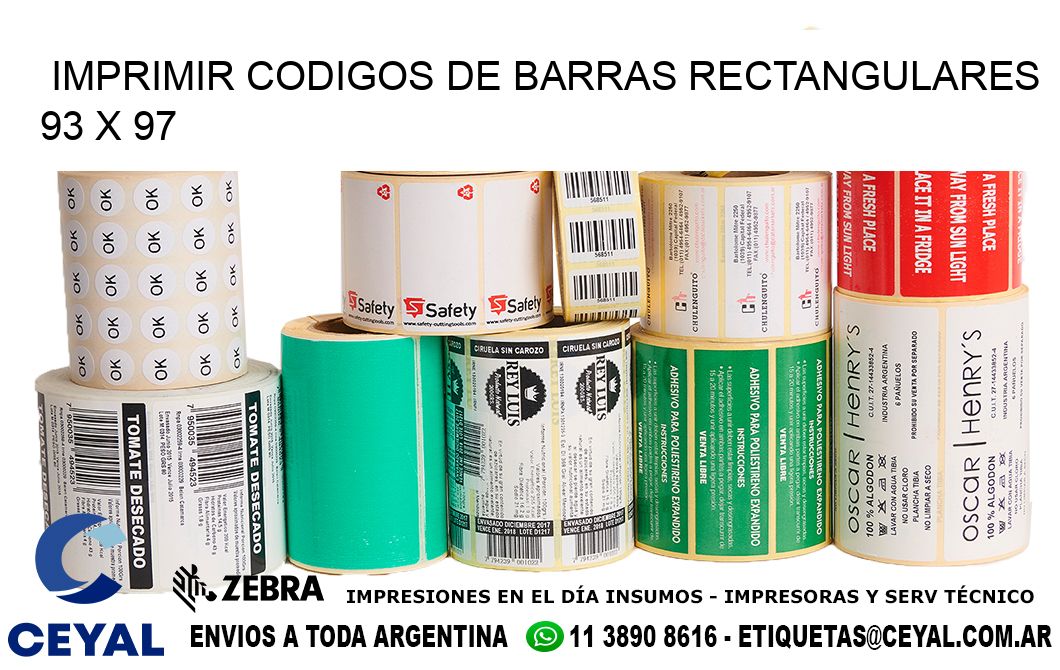 IMPRIMIR CODIGOS DE BARRAS RECTANGULARES 93 x 97