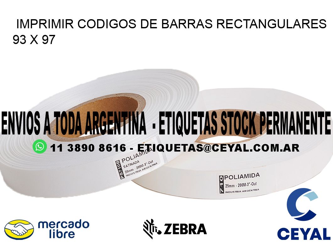IMPRIMIR CODIGOS DE BARRAS RECTANGULARES 93 x 97