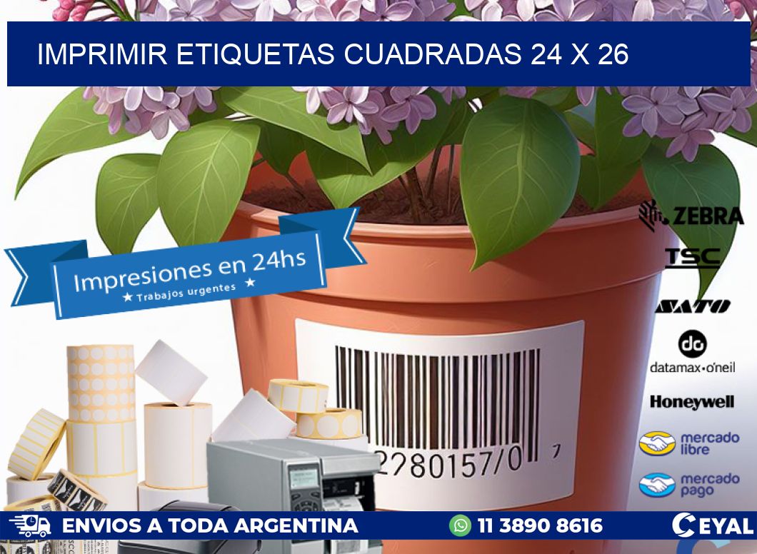 IMPRIMIR ETIQUETAS CUADRADAS 24 x 26