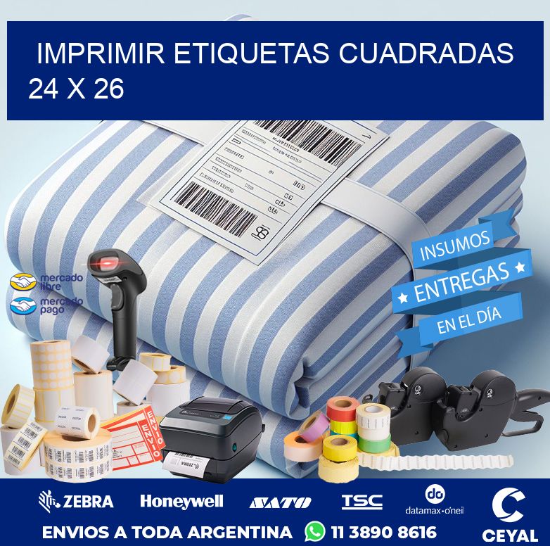IMPRIMIR ETIQUETAS CUADRADAS 24 x 26