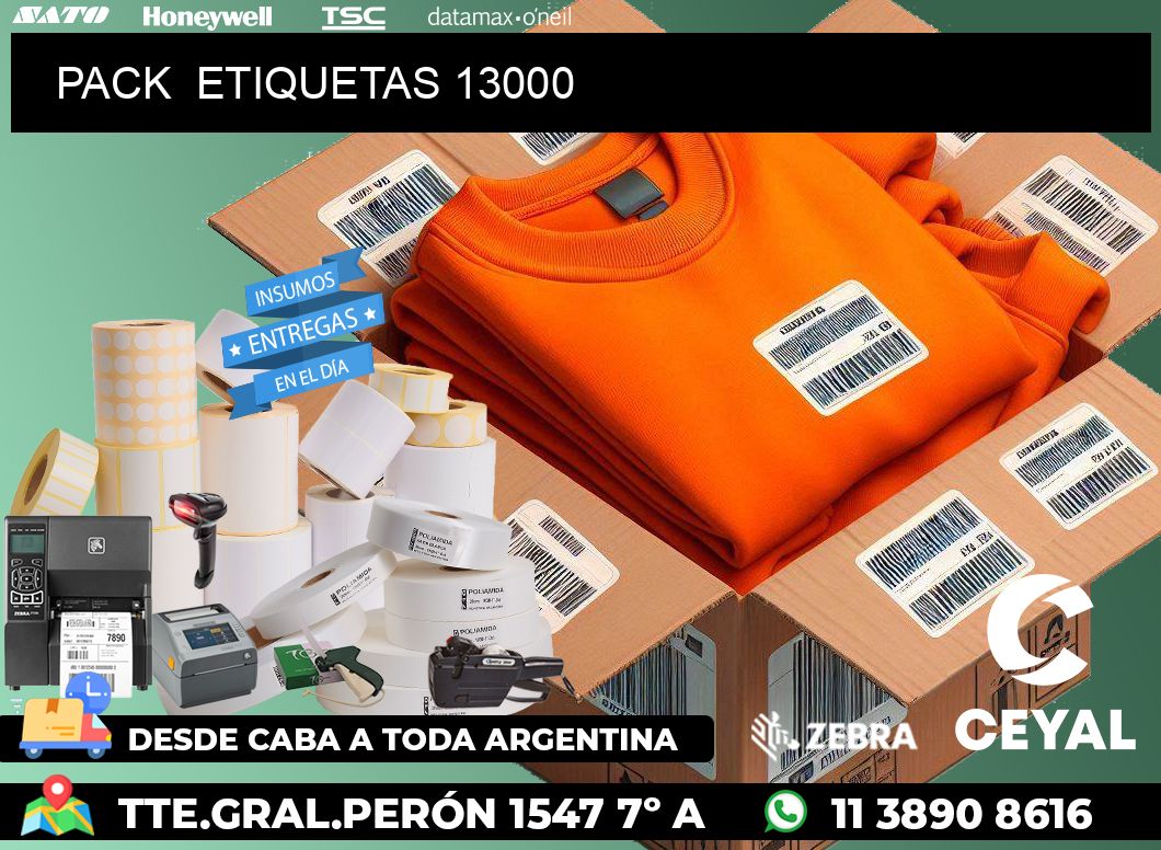 PACK  ETIQUETAS 13000