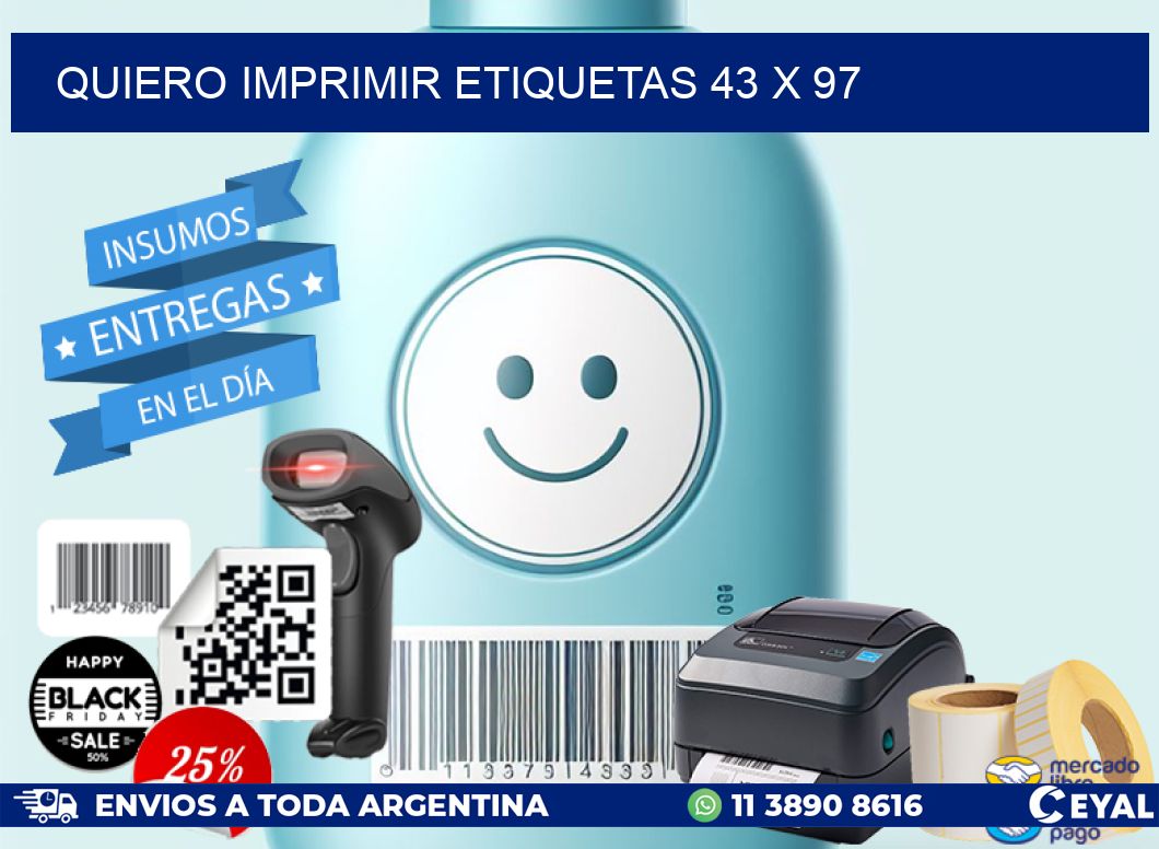 QUIERO IMPRIMIR ETIQUETAS 43 x 97