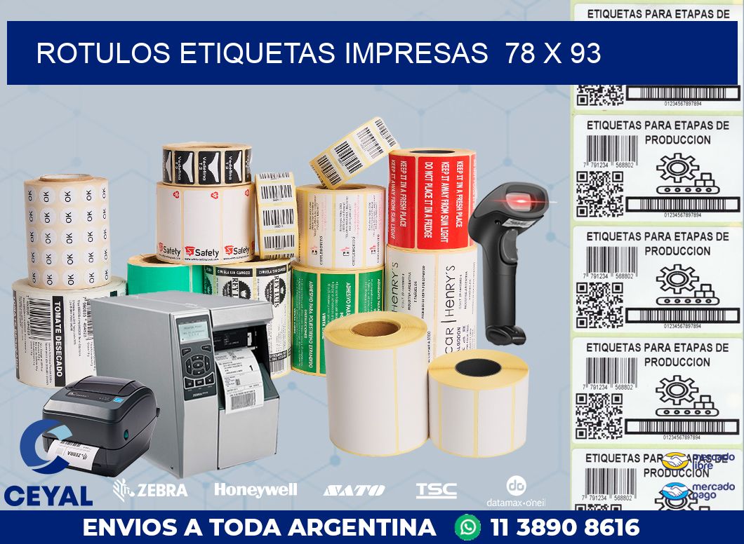 ROTULOS ETIQUETAS IMPRESAS  78 x 93