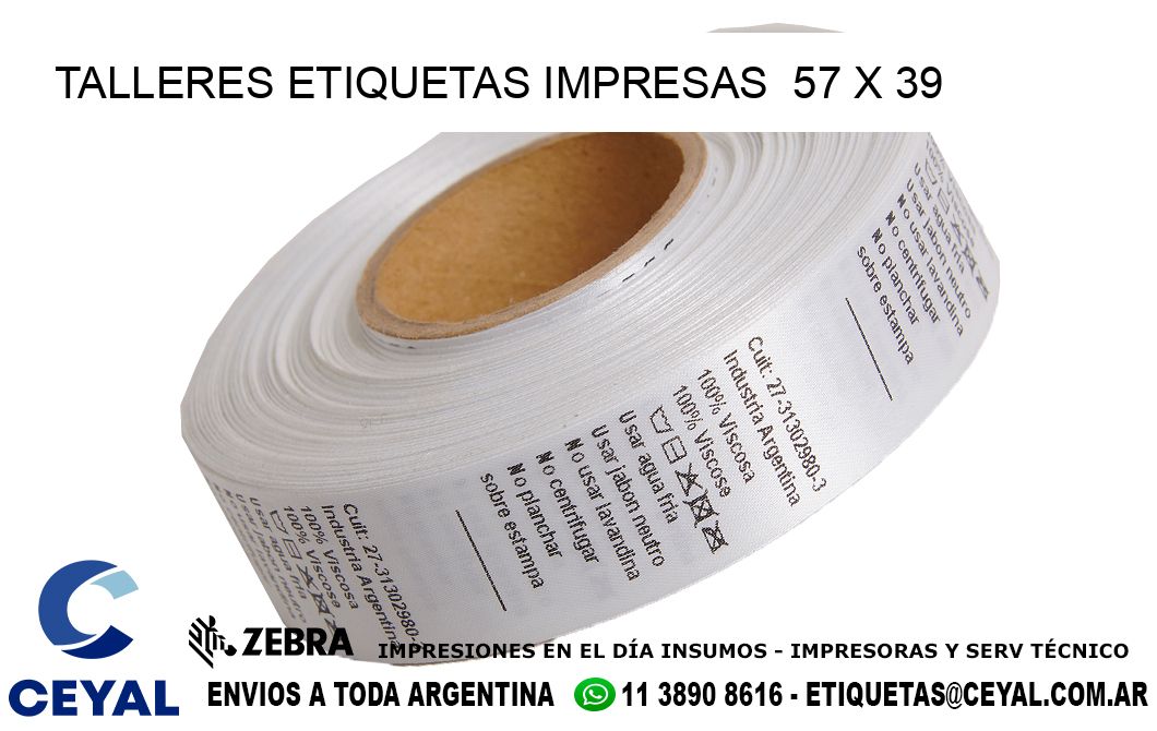TALLERES ETIQUETAS IMPRESAS  57 x 39