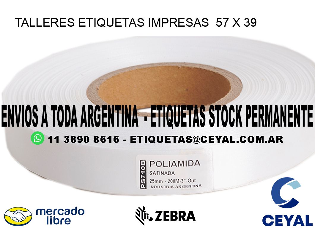 TALLERES ETIQUETAS IMPRESAS  57 x 39