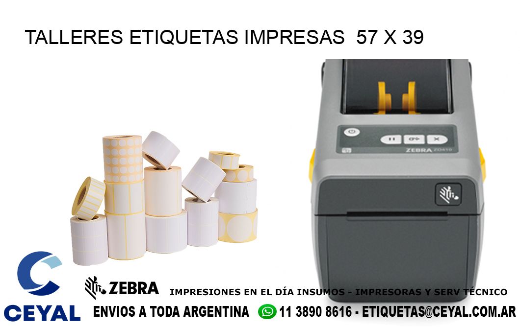 TALLERES ETIQUETAS IMPRESAS  57 x 39